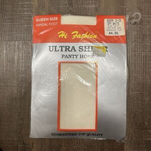 Hi Fashion Queen Size Ultra Sheer Panty Hose Off White Sandal Foot Nylon 170-215